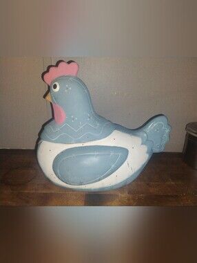 Vintage Ceramic Blue Polka Dot Hen Cookie Jar
